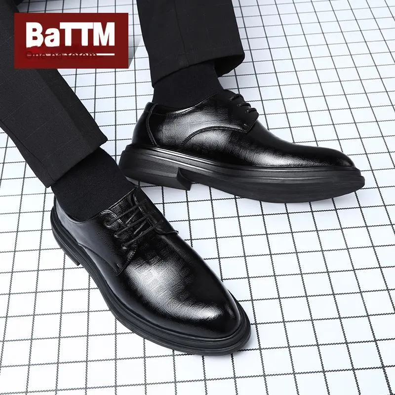 Batotem Dress Shoes Men Low Top Black/Brown-2