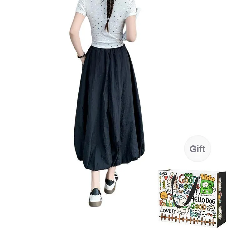 OURUOKE Casual Long Skirt Women's-4