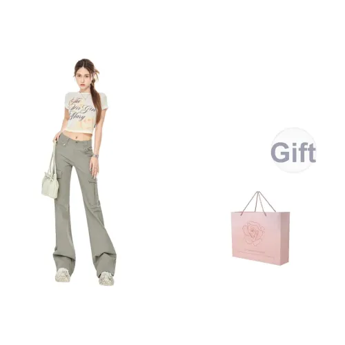 ZAZN Повседневные брюки Женские Хаки зеленый