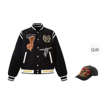 CEEC LA Baseball Jacket Unisex Black