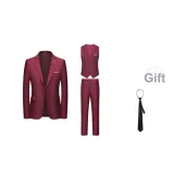 Burgundy Three-Piece Set with Tie