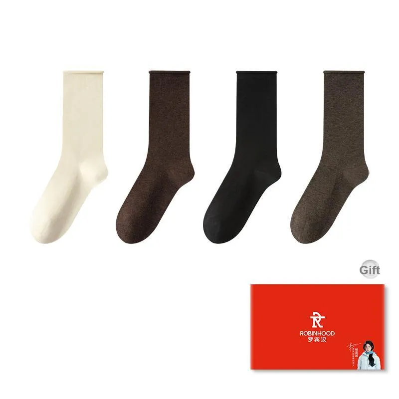ROBINHOOD Mid Calf Socks Women's 4 Pack Gift Box Set-7