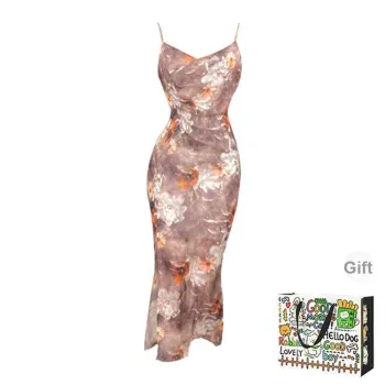 OURUOKE Slip Dresses Women's