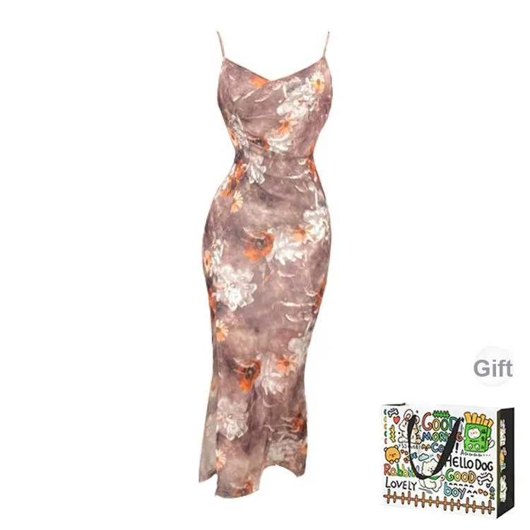 OURUOKE Slip Dresses Women's-0