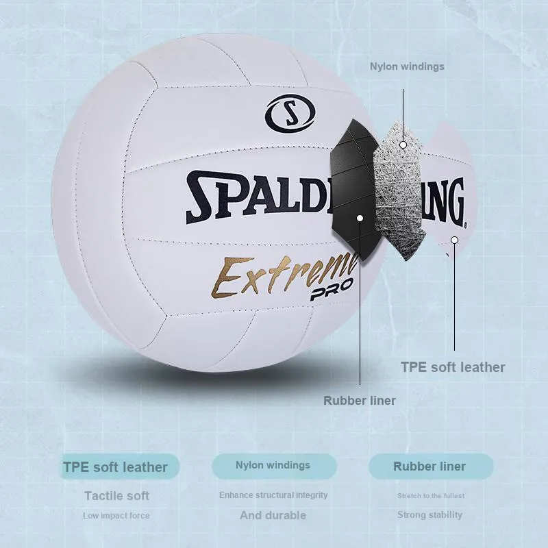 SPALDING TPE Size 5 Ball Volleyball Unisex White-2