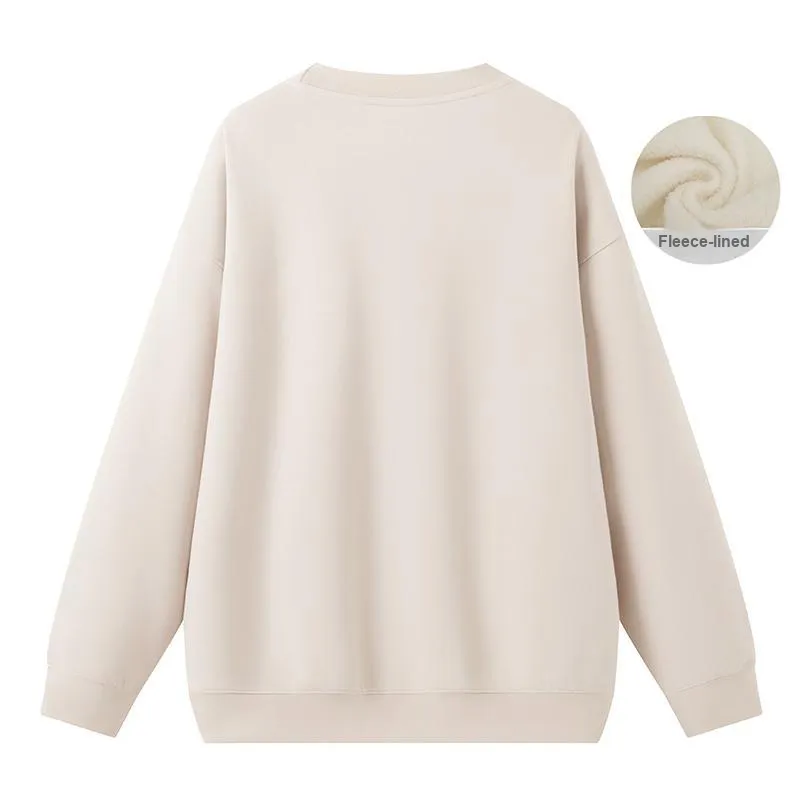 Anyveiw Crew Neck Thickened Pullover Long Sleeved Sweatshirt Unisex-22