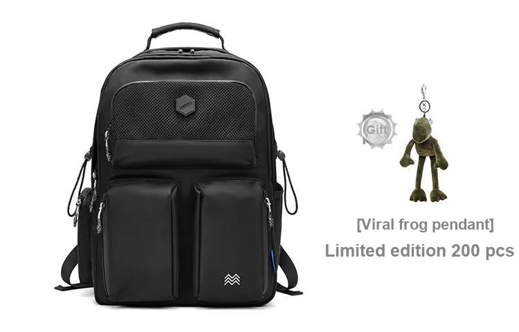 Land Gulls Nylon Fabric Backpack Laptop Bag Tubas Unisex Navy Blue/Black-13