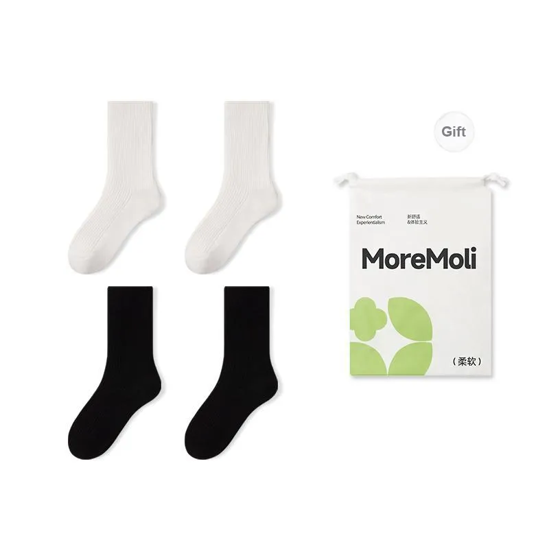 Moremoli Mid Calf Socks Women's Shopping Bag 4 Pack-0
