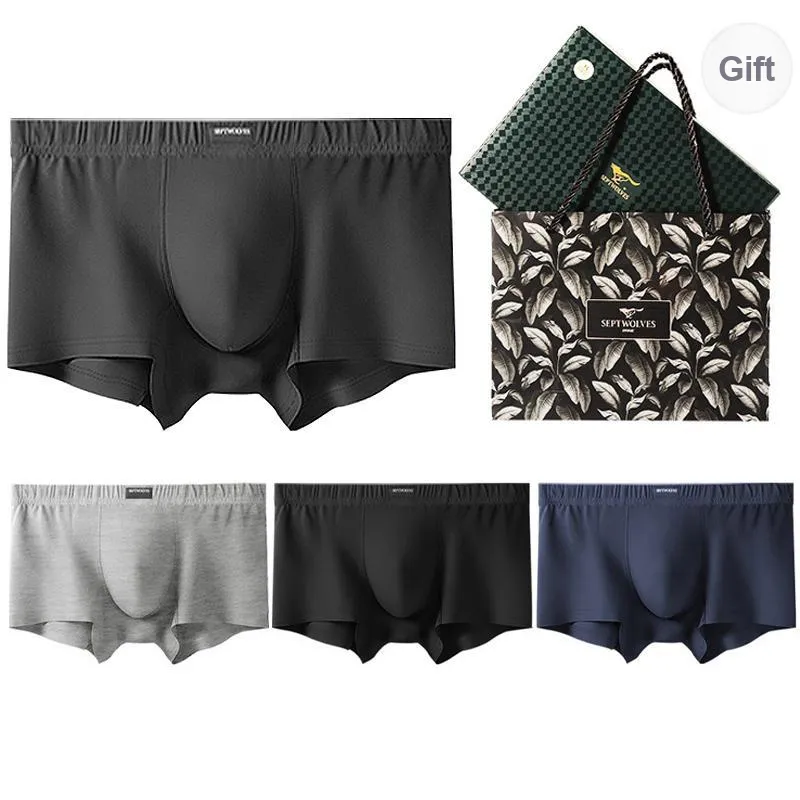 SEPTWOLVES Underpants Men's 4 Pack Gift Box Set+Shopping Bag-88