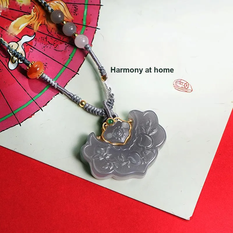 FANHAOGANG JADE Hetian Jade Necklaces Smoky Purple Women's-5