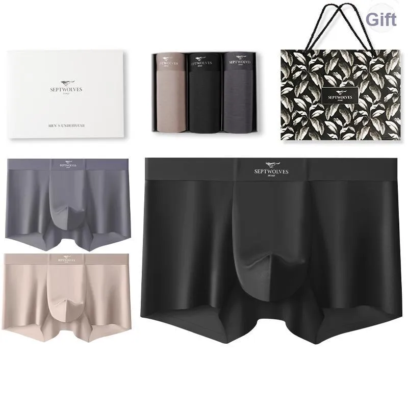 SEPTWOLVES Underpants Men's 3 Pack Gift Box Set+Shopping Bag-12