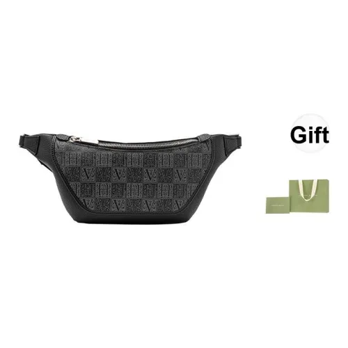 VANESSA HOGAN Монограмма Коровья кожа Сумка на плечо Сумка через плечо Средний Мужской Черный