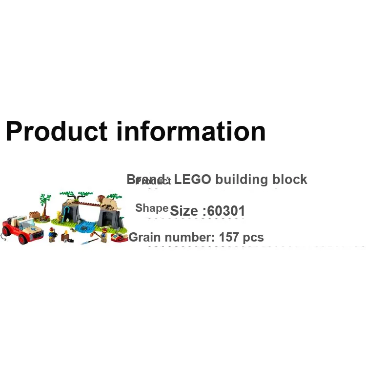 LEGO City Collection Wild Animal Rescue Off-Road Vehicle Building Blocks 157pcs 60301-2