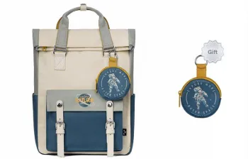 MR.ACE HOMME Nylon Fabric Backpack Unisex Planet Blue