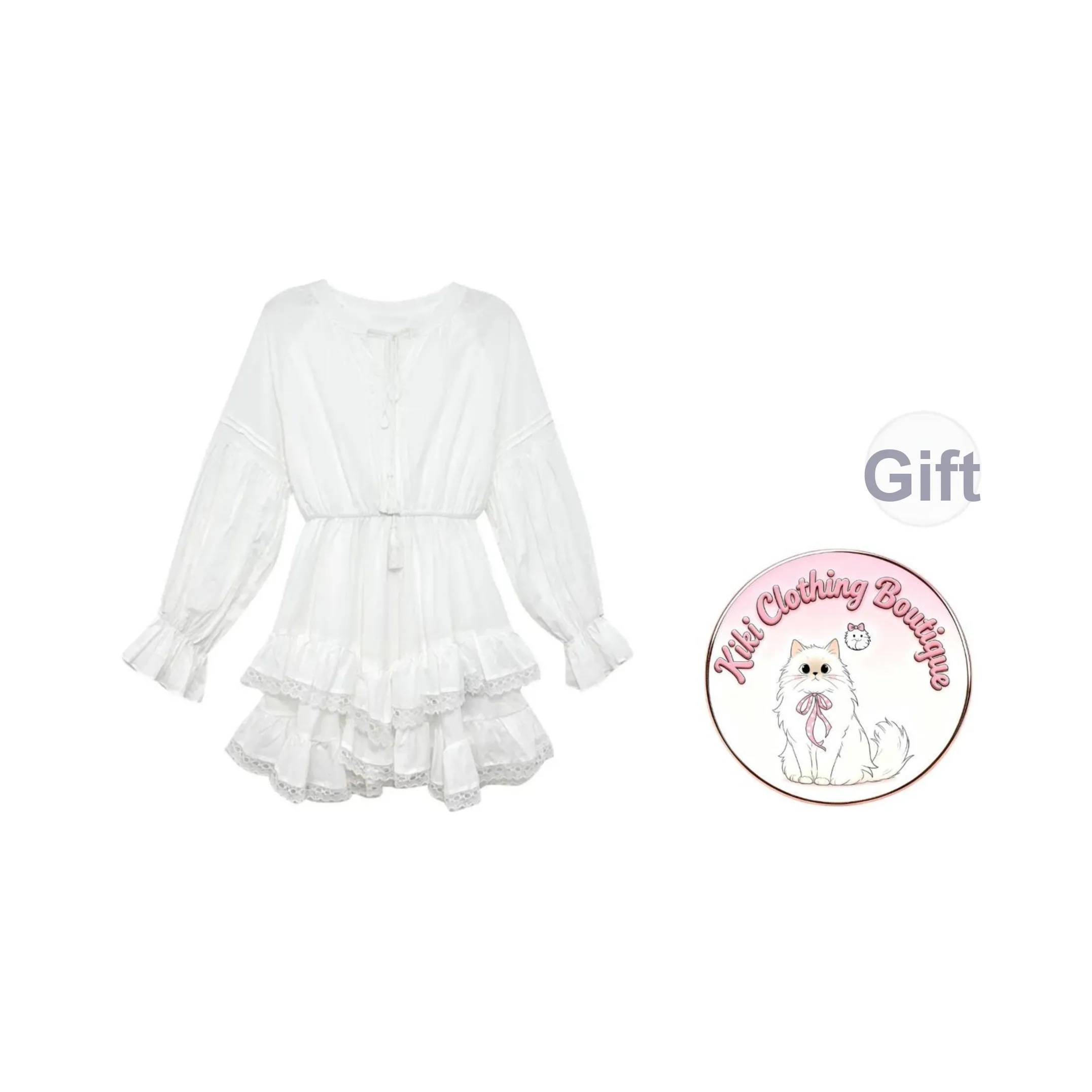 Kiki Clothing Boutique Длинное платье с длинными рукавами женское