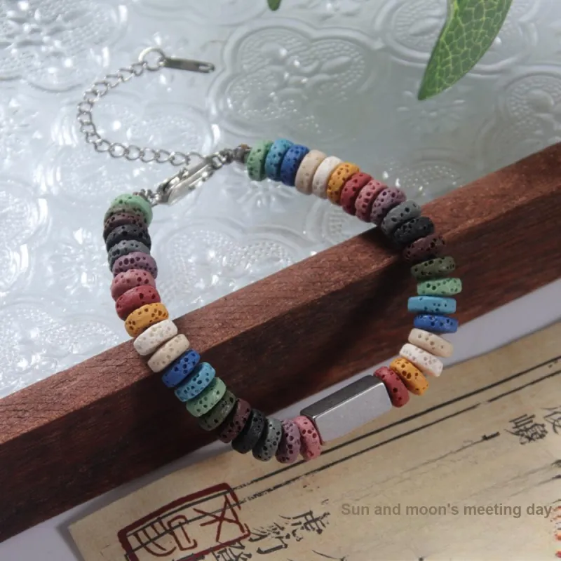 MEOBURLIY Volcanic Stone Bracelets Unisex-3