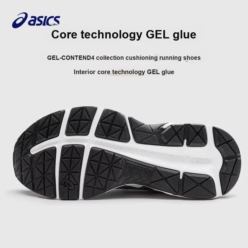 Asics Gel Contend 4 Cushioning And Breathable Low Top Kids' Running Shoes White Blue Teenagers-5