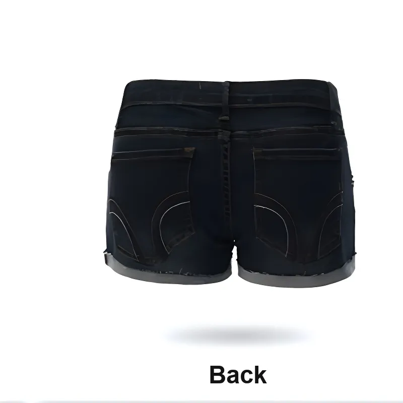 YINLEI Denim Shorts Unisex Dark Blue-1