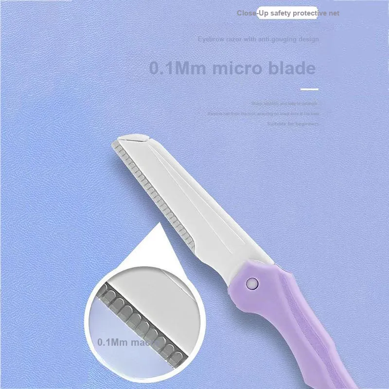 JINGLINGLONG Spatula Shaped Eyebrow Comb Eyebrow Scissors For Makeup Eyebrow Razor Set Two Piece Set-4