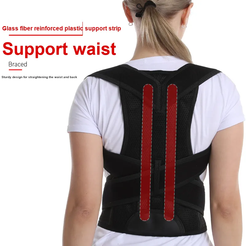 Youyou Back Support Braces Breathable Protective Compression Slip Resistant Black PU Polyester Unisex-3