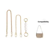 [Gold-Tone]Pearl Extender Chain 13.5cm+Decorative Chain 40cm+Long Chain 40cm