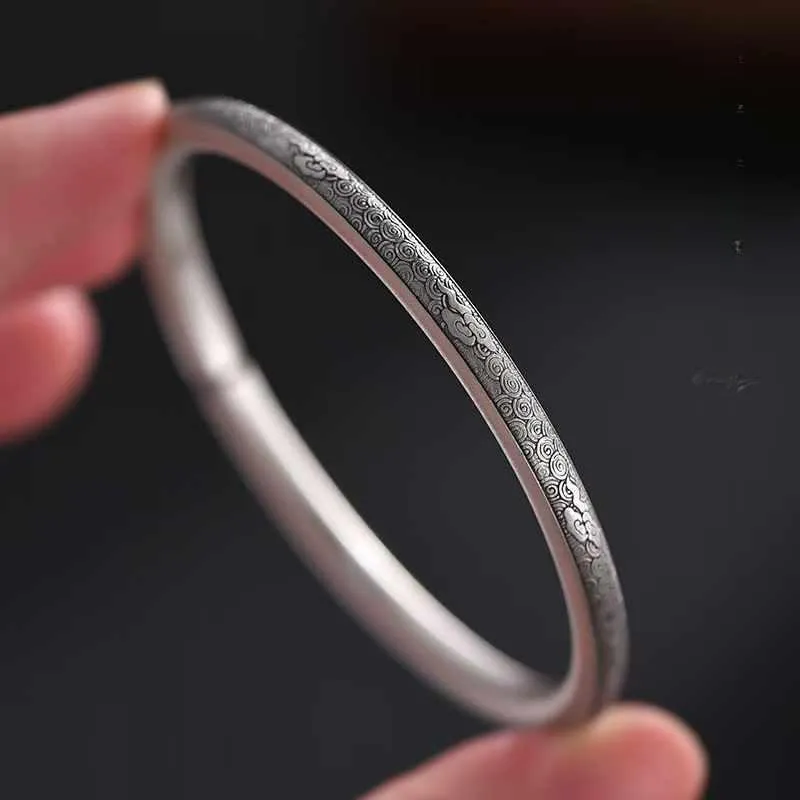 Stone Edge Poly 999 Fine Silver Bangles Unisex-3