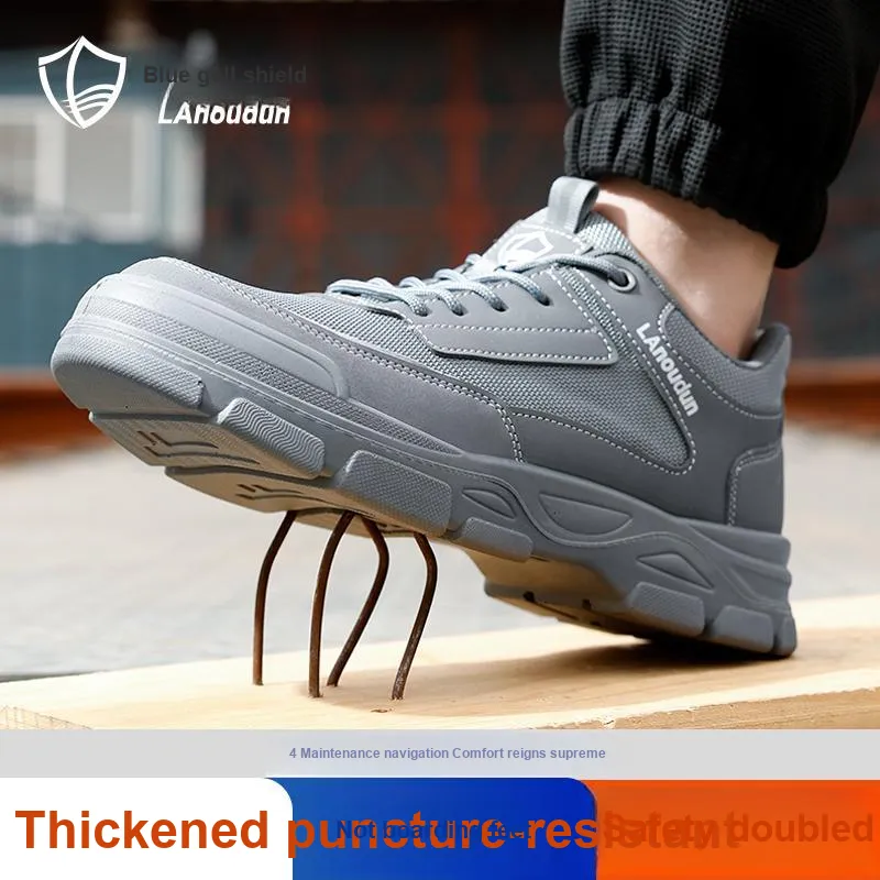 Blue Gull Shield Wear Resistant Impact Resistant Low Top Outdoor Shoes Unisex Dark Gray-9