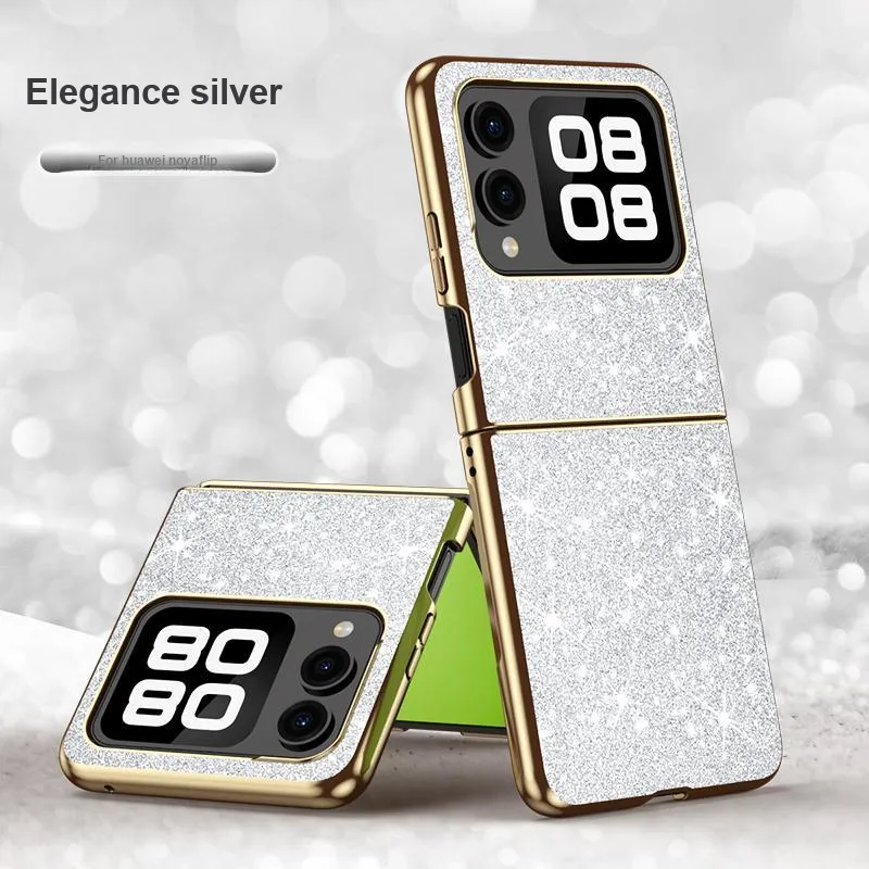 ZHUOJI TPU Material Huawei Novaflip Phone Case Compatibility Foldable Display Women's Ultra Thin Star Diamond Glitter-7