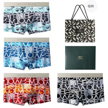 SEPTWOLVES Underwear Gift Box All Season Men's 4 Pack Gift Box Set+Shopping Bag