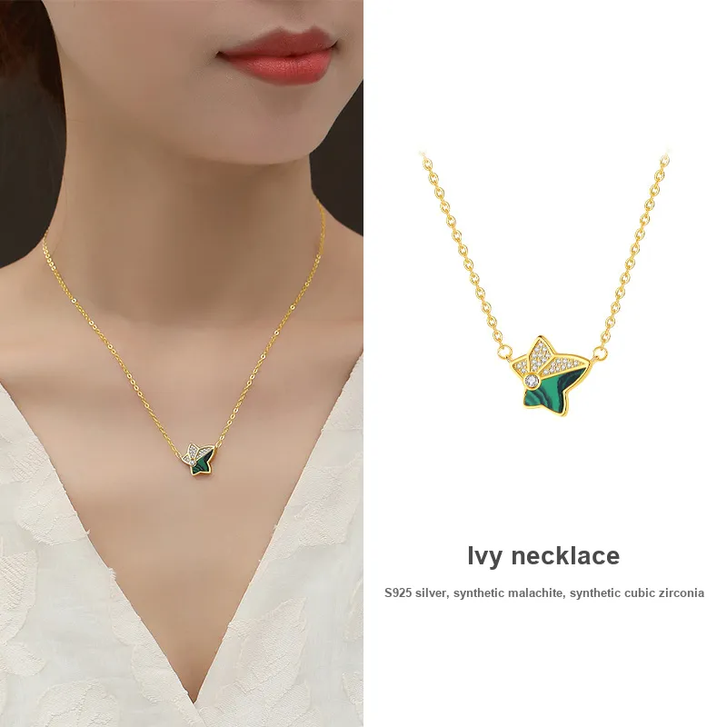 DIHUAJI S925 Silver Malachite Necklaces Women's-2