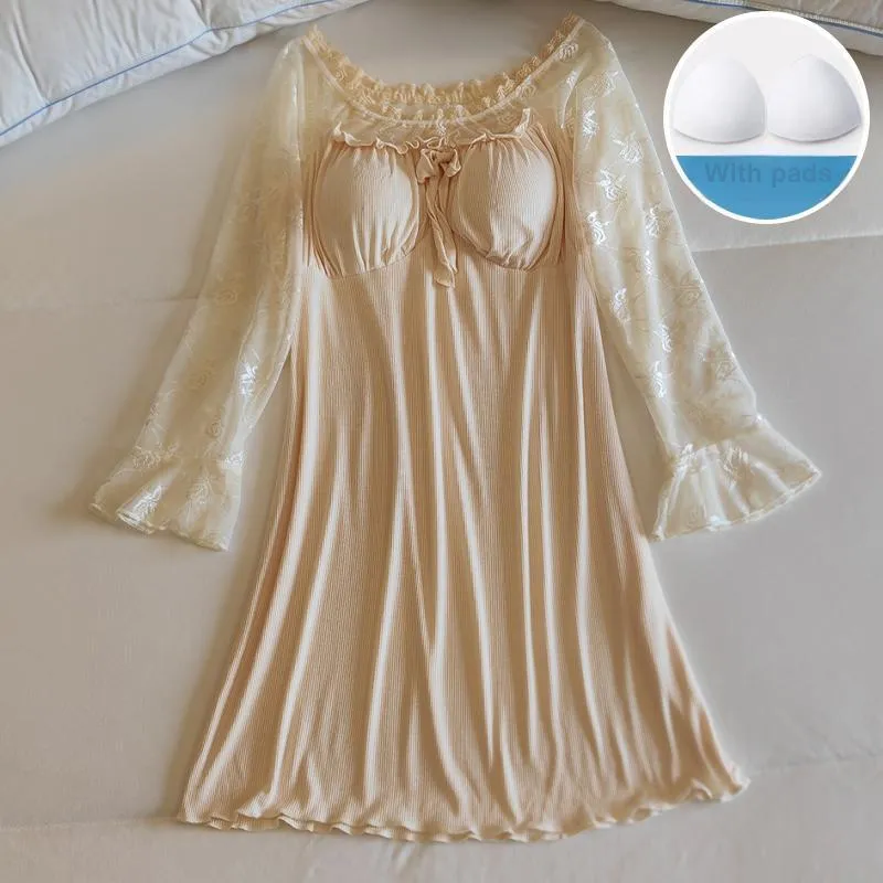 Sleeping Beauty Nightgown Women's Apricot-1