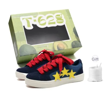 T628 Stars Puffy Shoes Slip Resistant, Abrasion Resistant, Lightweight Low Top Skateboard Shoes Unisex