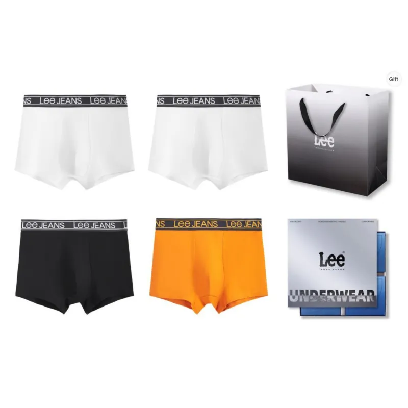 Lee Underpants Men's 4 Pack Box+Shopping Bag-0