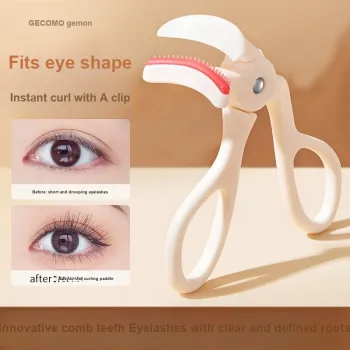 GECOMO Wide Angle Flower Shaped Teeth Eyelash Curler Curling Beginner Friendly