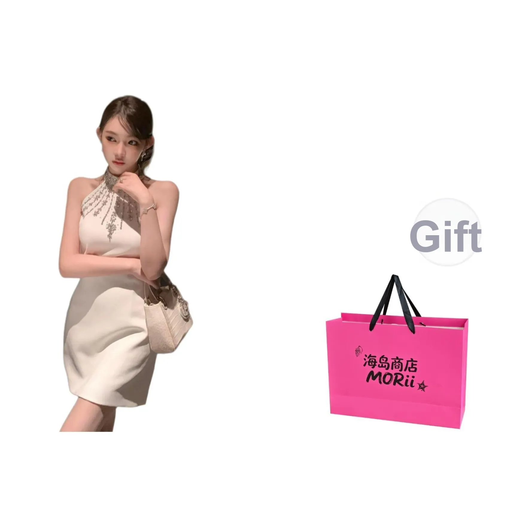 MORii Белые Женские Платья без Рукавов