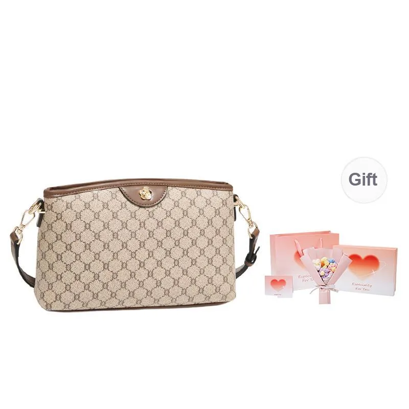 Marino Orlandi Synthetic Leather PVC Small Square Bag, Mom Bag, Crossbody Bag, Shoulder Bag Women's Khaki/Coffee-18
