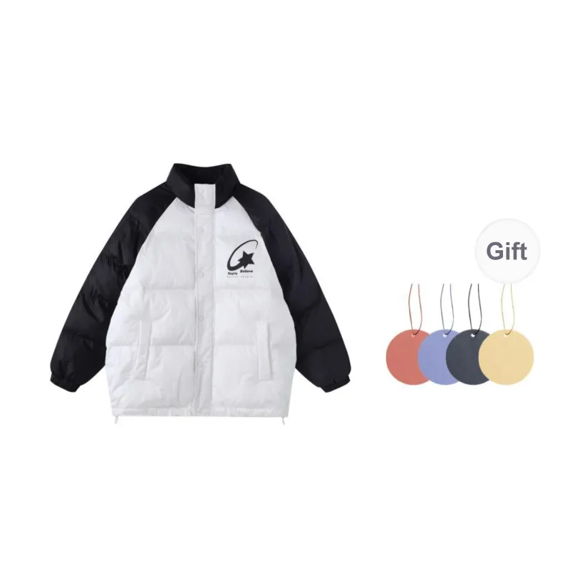 QISENYAR Puffer Jackets Women's Black/White-1