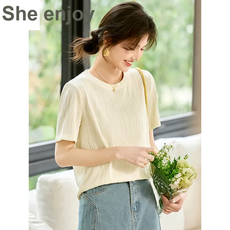 She Enjoys Regular T Shirt Women's Ecru-3