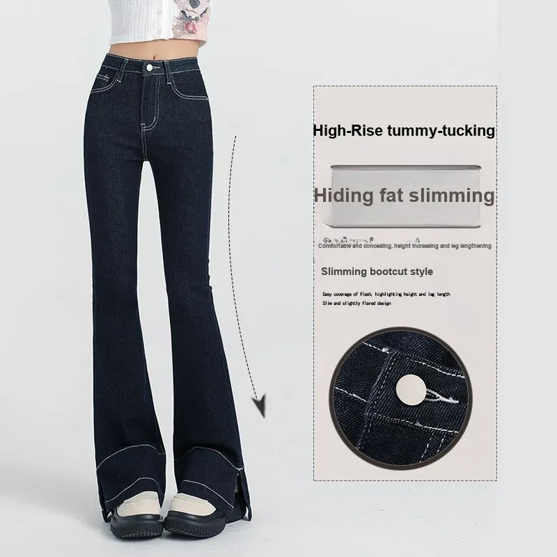 FAWENXIANGZI Jeans Women's Denim Blue-3