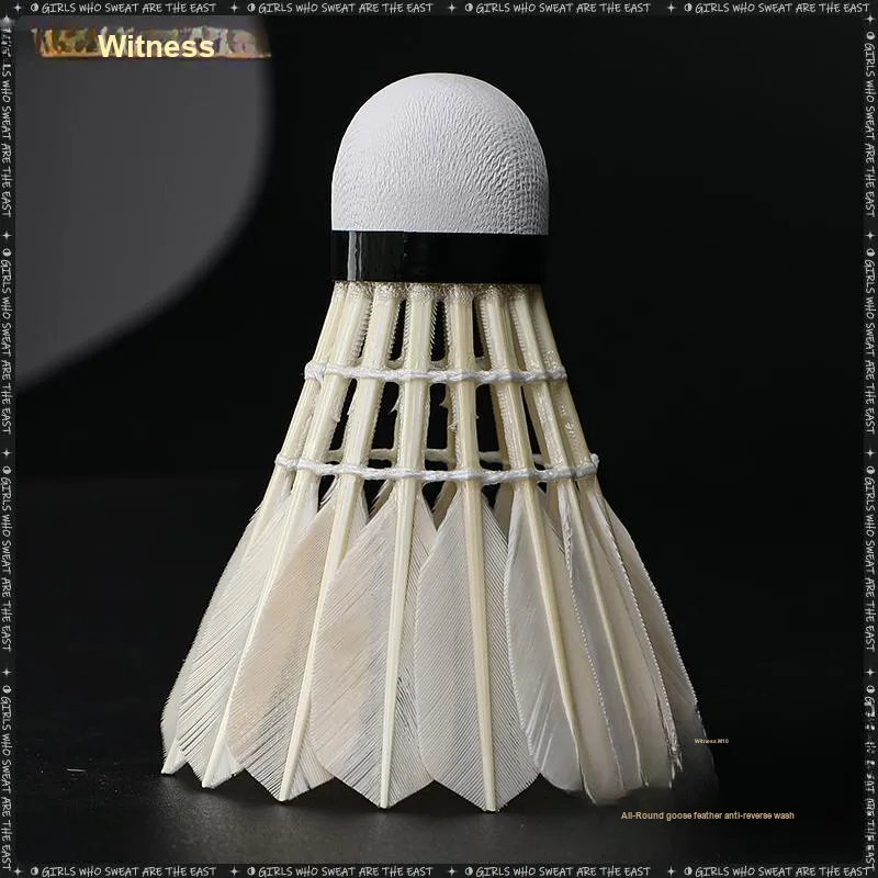 WITESS 12 Pack Goose Feather Shuttlecocks-6