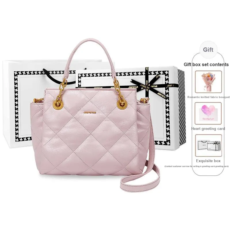 JUST STAR Synthetic Leather Shoulder Bag, Crossbody Bag, Handbag Regular Women's Black/White/Pink-8