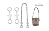 Silver (Round Buckle) White Four-Leaf Clover 10cm*2+Silver Plate Buckle Decorative Chain 35cm