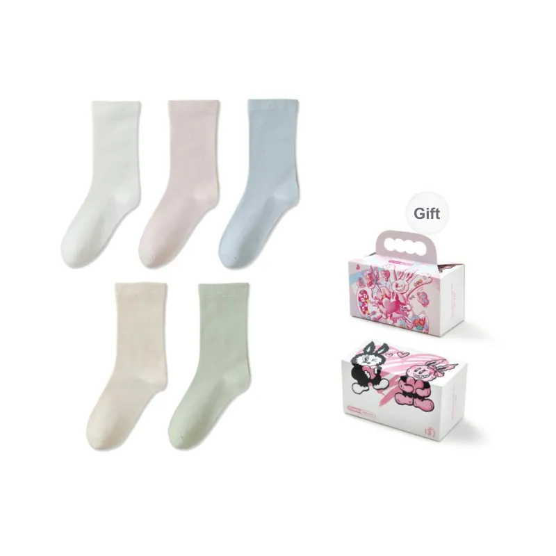 PLAN IN Mid Calf Socks Women's Box 5 Pack-22