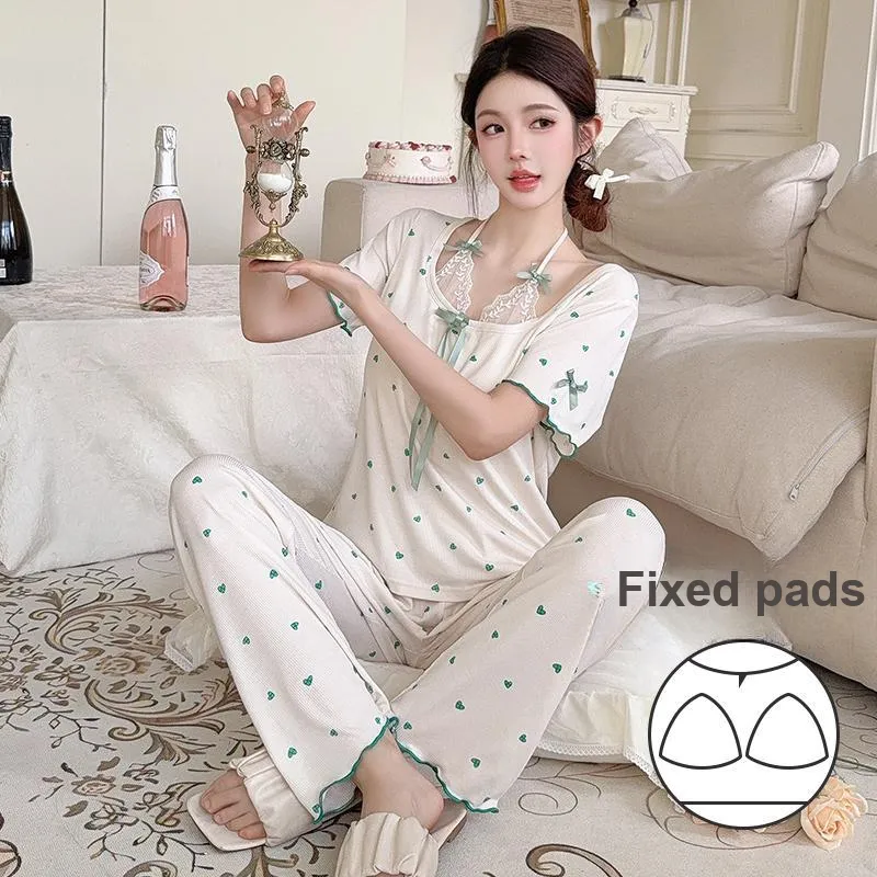 Sleeping Beauty Pajama Set Women's White-5