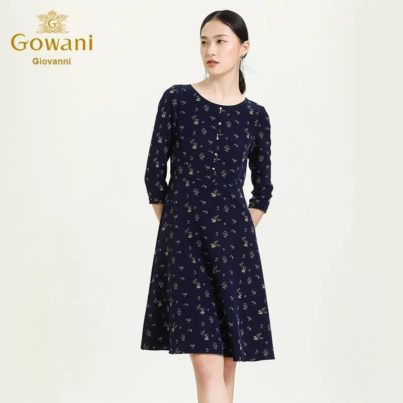QIAOWANNI Long Sleeved Dress Women's Orchid Rabbit-3
