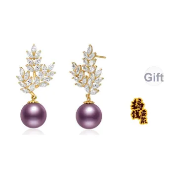 Luxury Beads Freshwater Pearl Earrings Women's