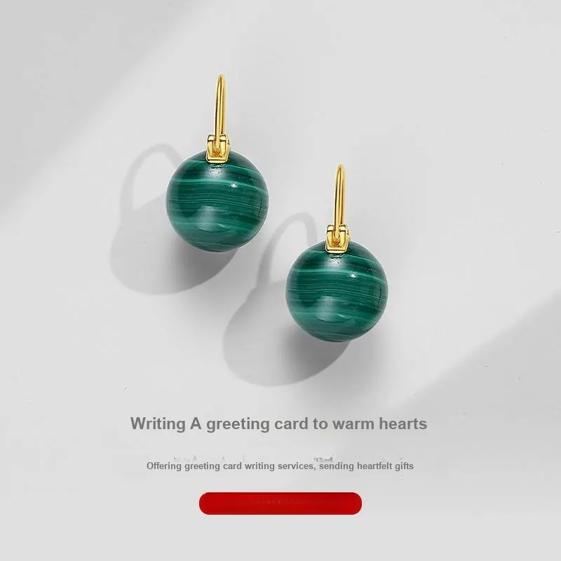 QIAOWUQIAONV Malachite Earrings Women's-2