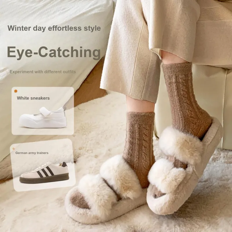 XXLLG Mid Calf Socks Women's 4 Pack-4