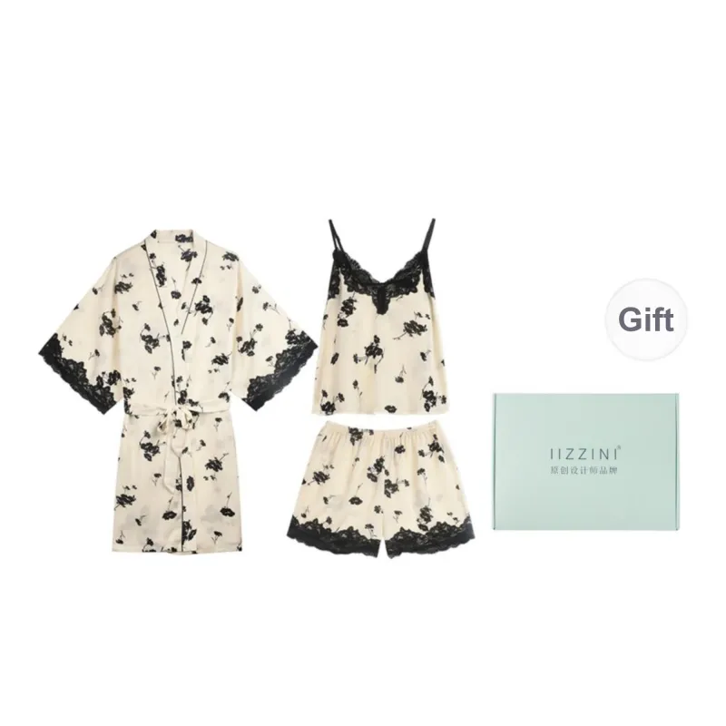 IIZZINI Pajama Set Women's Beige Yellow-2