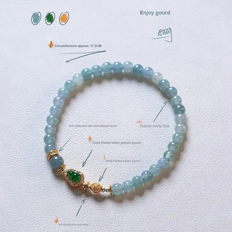 Amy's Garden Glutinous Jade Blue Water Jadeite Bracelet Women's-2